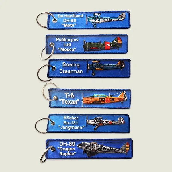 Pack de 6 llaveros bordados FIO