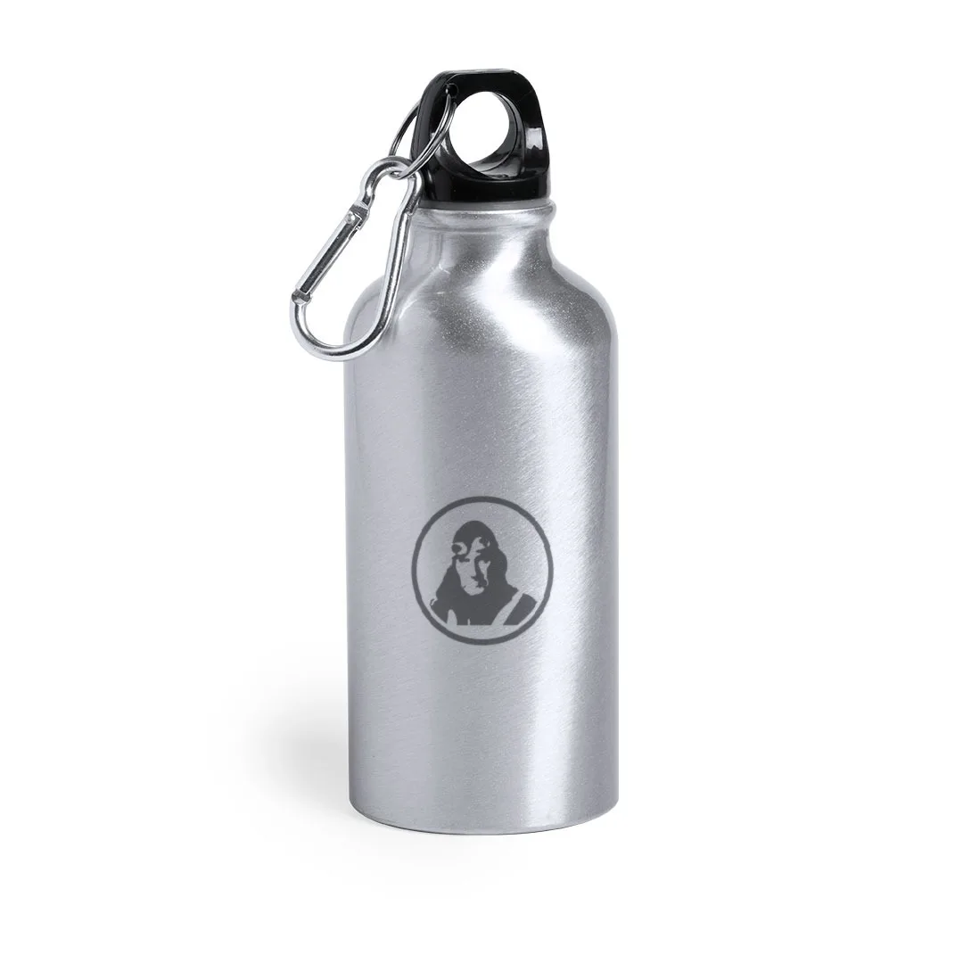 Bidón mini (mochila) plata con el logo de la Fundación Infante de Orleans