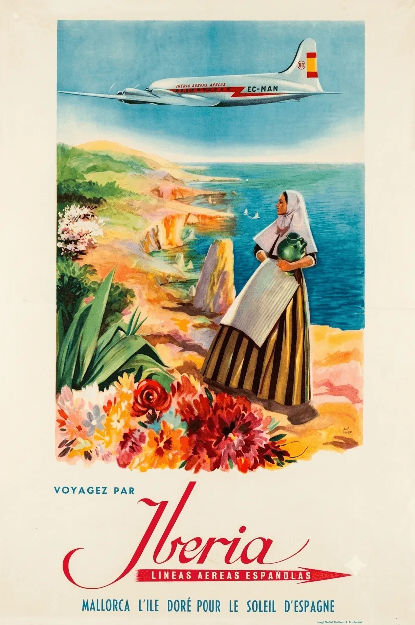 Chapa pequeña Iberia Mallorca con Flores